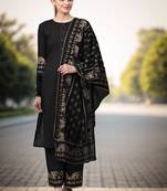 Black printed cotton kurta-suits