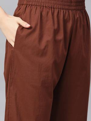 Beige printed cotton kurta-suits 5