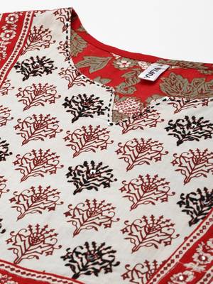 Maroon printed cotton kurta-suits 4