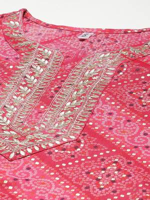 Pink printed cotton kurta-suits 4