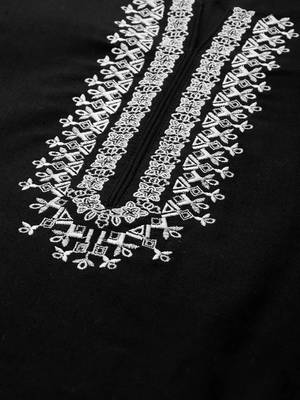 Black embroidered cotton kurta-suits 4