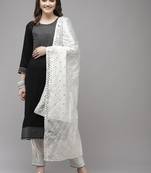 Black embroidered rayon kurta-suits