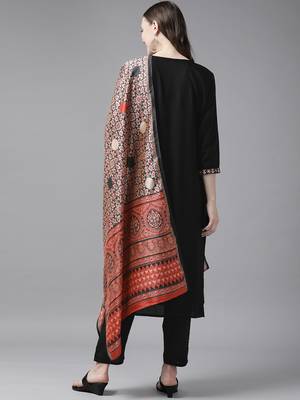 Black plain rayon kurta-suits 3