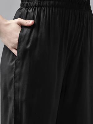 Black plain rayon kurta-suits 5