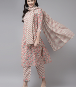 Pink embroidered cotton kurta-suits