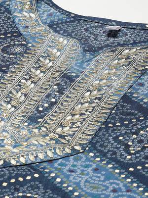 Blue printed cotton kurta-suits 4