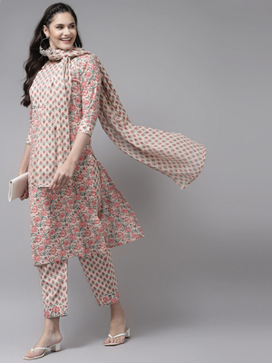 Pink embroidered cotton kurta-suits 4