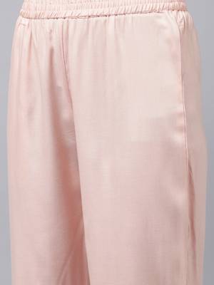 Pink embroidered rayon palazzo-kurta 5