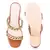 Tan Block Heel Slide Sandals