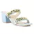 Blue Block Heel Slide Sandals