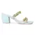 Blue Block Heel Slide Sandals