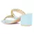 Blue Block Heel Slide Sandals