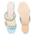 Blue Block Heel Slide Sandals
