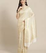 gold Kanjivaram semi silk saree with unstitched blouse