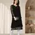 Hand Embroidered Black Georgette Lucknowi Chikankari Kurta With Slip