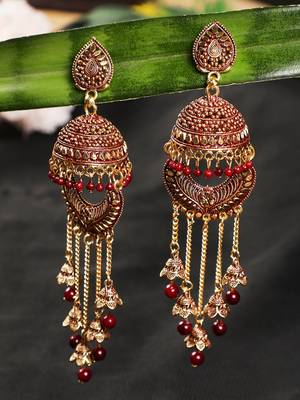 Maroon earrings 1