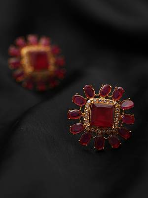 Maroon earrings 1