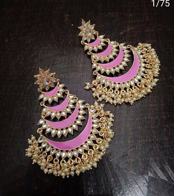 Pink chandbali 1