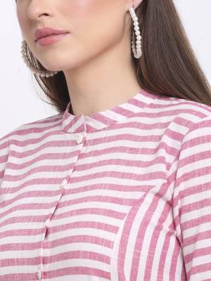 Pink printed cotton kurtas-and-kurtis 4