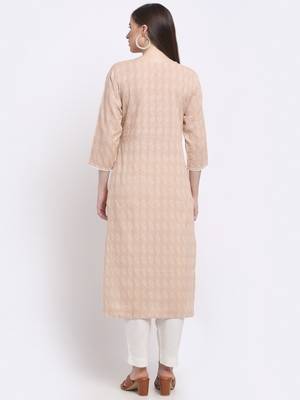 Peach printed cotton kurtas-and-kurtis 2