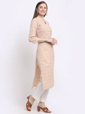 Peach printed cotton kurtas-and-kurtis 3
