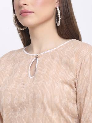 Peach printed cotton kurtas-and-kurtis 4