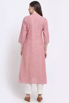 Red printed cotton kurtas-and-kurtis