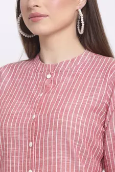 Red printed cotton kurtas-and-kurtis