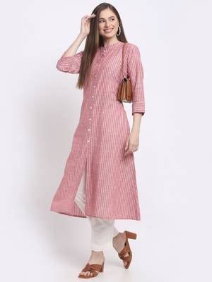 Red printed cotton kurtas-and-kurtis 5