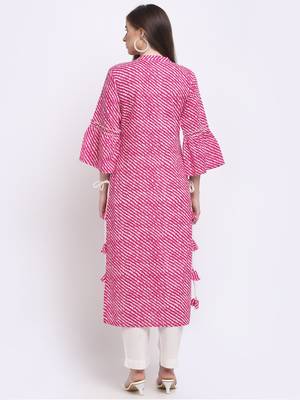 Pink printed cotton kurtas-and-kurtis 2