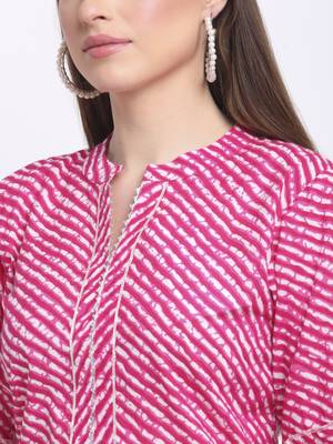 Pink printed cotton kurtas-and-kurtis 4