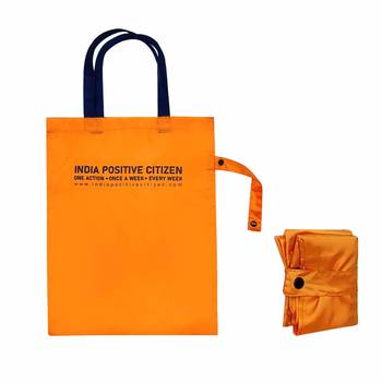 Eco-friendly premium washable Nylon tote bag for Unisex | Shoulder Bags for Unisex(1 Pack Orange tote bag) 1