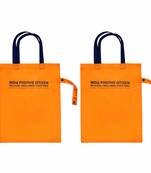 Eco-friendly premium washable Nylon tote bag for Unisex(2 Pack Orange tote bag)