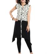 Black printed rayon kurtas-and-kurtis