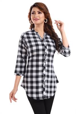 White printed crepe short-kurtis 3