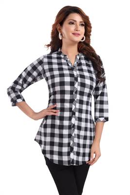 White printed crepe short-kurtis 4