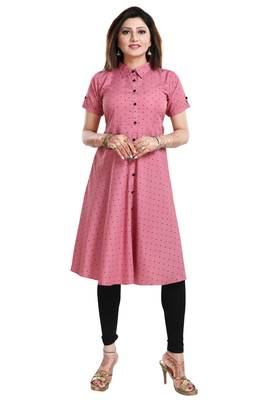Pink printed crepe kurtas-and-kurtis 1