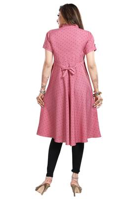 Pink printed crepe kurtas-and-kurtis 2
