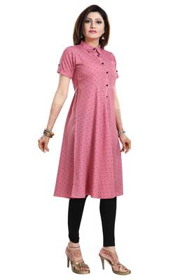 Pink printed crepe kurtas-and-kurtis 3