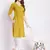 Yellow plain cotton cotton-kurtis