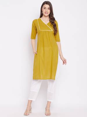Yellow lace cotton salwar 2