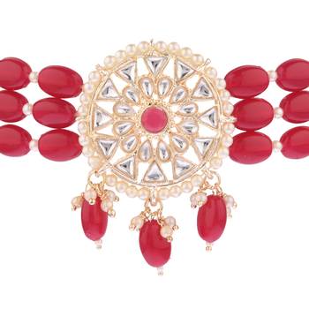 Maroon collar-necklace 3