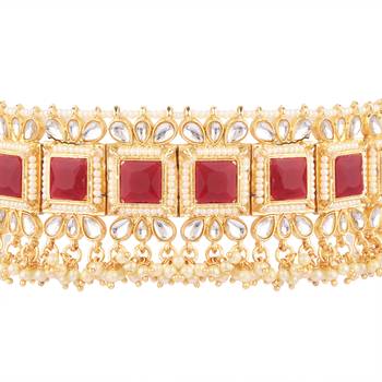 Maroon collar-necklace 3