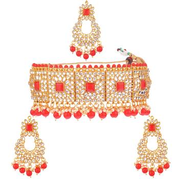 Red collar-necklace 5
