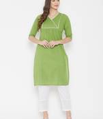 Green lace cotton salwar