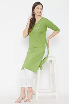 Green lace cotton salwar