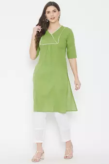 Green lace cotton salwar