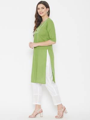 Green lace cotton salwar 4