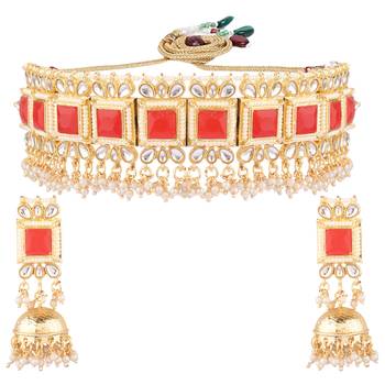 Red collar-necklace 5