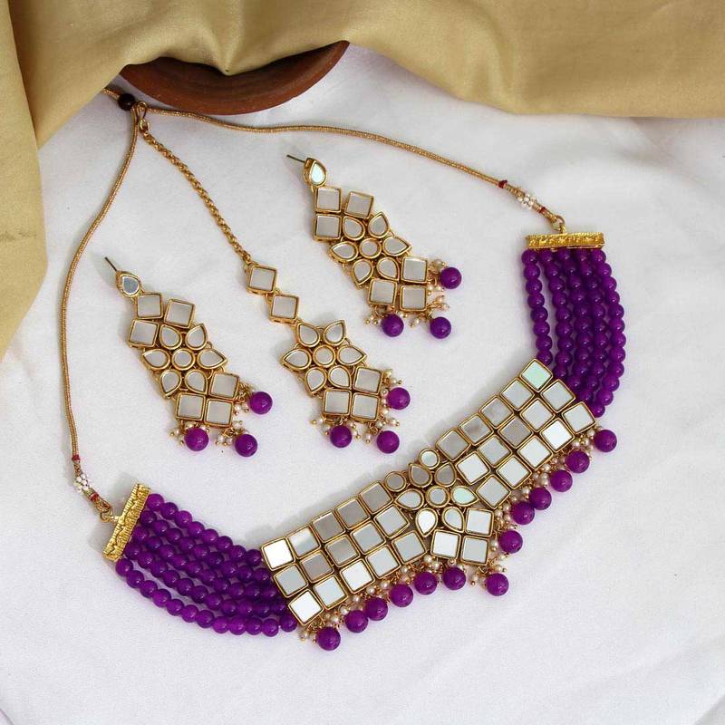 Purple necklace-sets